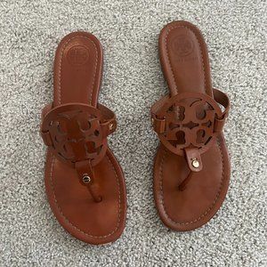 Tory Burch Women's Miller Flip Flop Leather Sandals - Vintage Vachetta